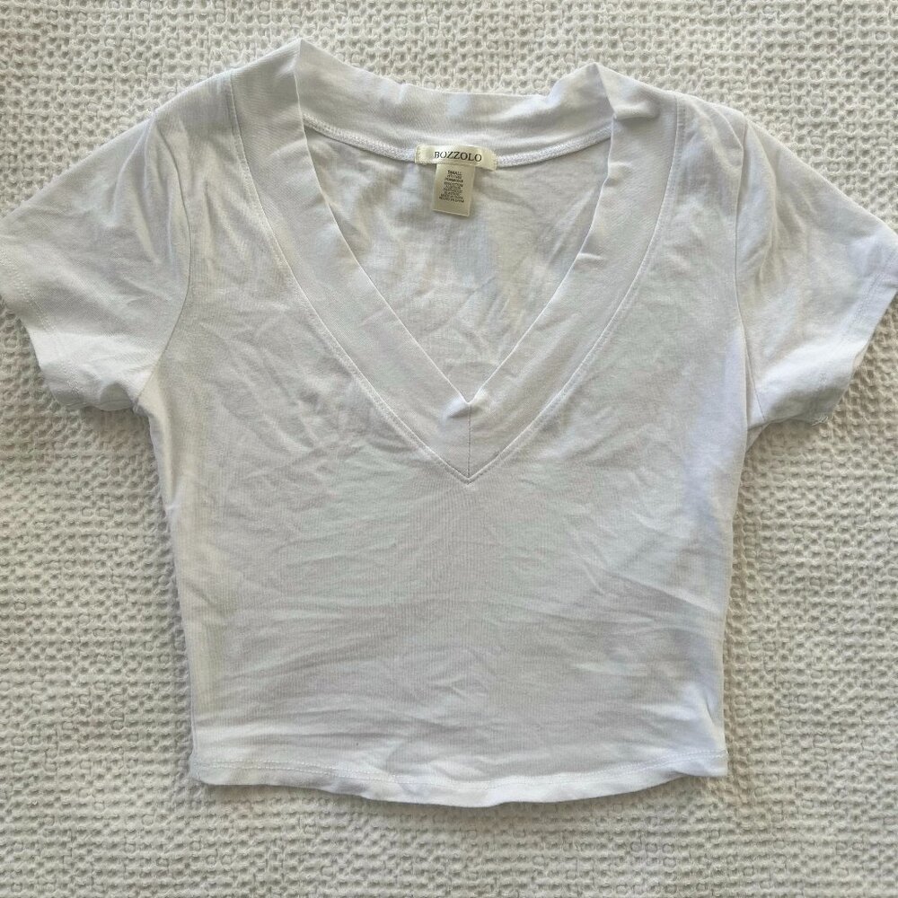Bozzolo s/s v-neck cropped t-shirt